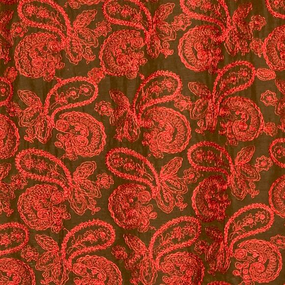 Y2K Vintage Johnny Was Paisley Print Tunic Top Red Boho Small Hippie Silk Blend - Picture 3 of 10